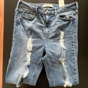 Hollister ripped high rise  blue jeans 5R